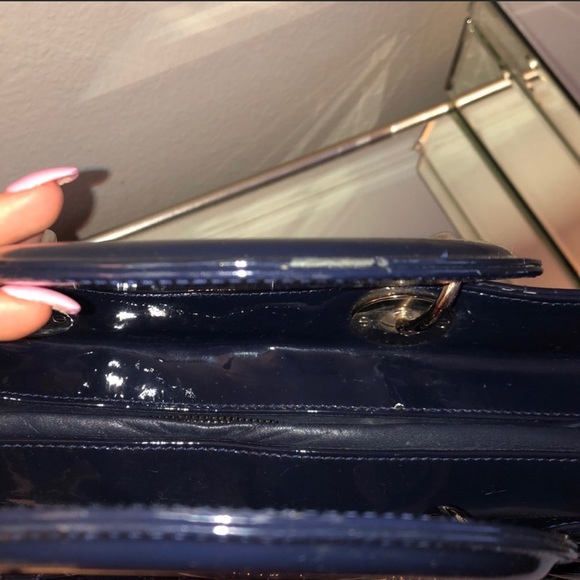 Authentic Lady Dior Large Blue Patent - Picture 2 of 8